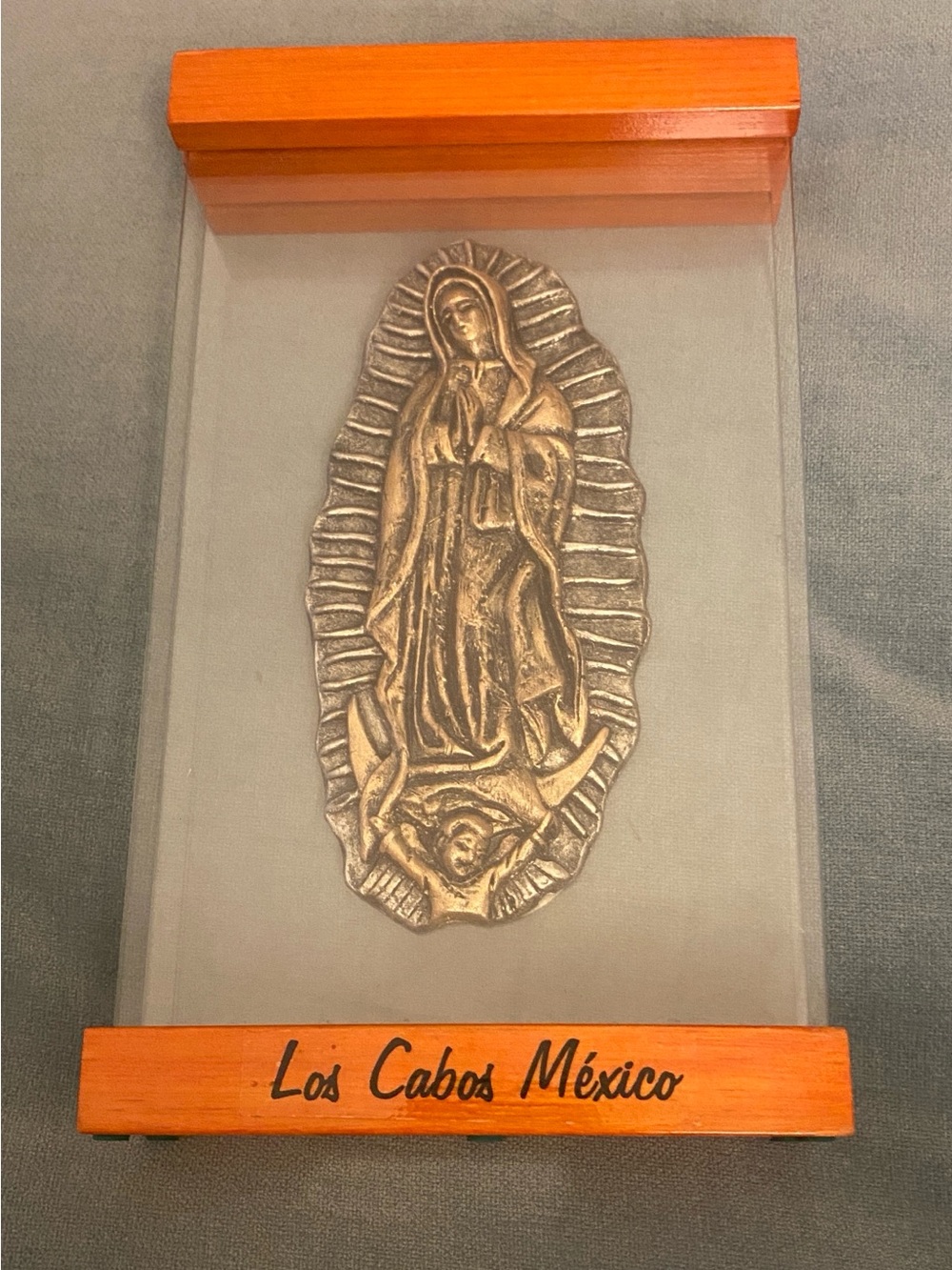 Our Lady of Guadalupe Los Cabos Mexico Mixed Media Glass & Wood